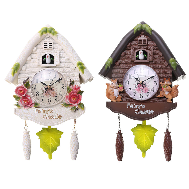 Wooden Antique Cuckoo Clock Time Bell Swing Alarm Watch Wall Art Handcraft Home
