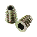 Suleve MXZN10 120Pcs Zinc Alloy Wood Furniture Hex Socket Drive Head Screw-in Threaded Insert Nut