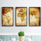 Miico Hand Painted Three Combination Decorative Paintings World Map Wall Art For Home Decoration