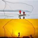 ZANLURE 14ft 4.2m Upgrade Hand Cast Fishing Net Colorful Bait Strong Nylon Line Full Spread