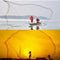ZANLURE 14ft 4.2m Upgrade Hand Cast Fishing Net Colorful Bait Strong Nylon Line Full Spread