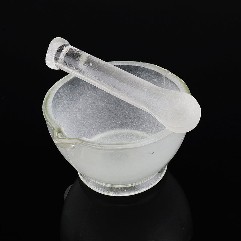 60mm Footed Glass Mortar And Pestle Set Lab Grinder Experimental Grouting Bowl Tool