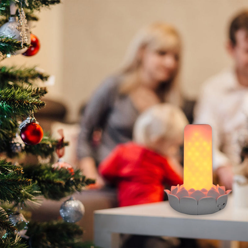 Remote Control Battery Powered 2 Modes Lotus Flower 102LED Flickering Flameless Halloween Candle Night Light