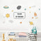 Miico FX64036 Cartoon Wall Sticker Spaceship Meteorite Combination Stickers Children's Room Decoration Wall Stickers