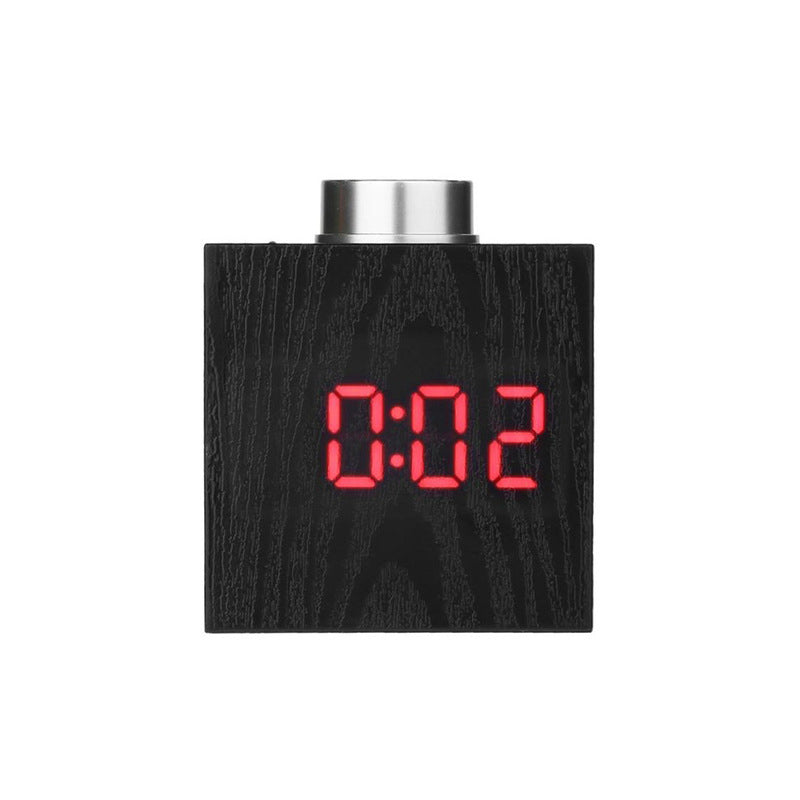 TS-T13 Wooden Grain LED Knob Digital  Electronic Creative Thermometer Hygrometer USB Charging Temperature and Humidity Measure