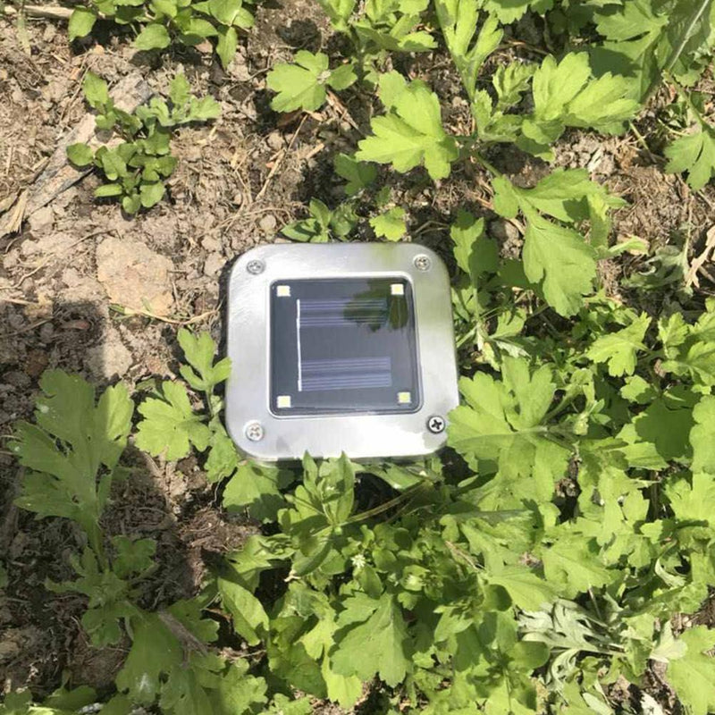 Solar Power 4 LED Buried Light Ground Lamp Cool/Warm White Outdoor Path Garden Decking Underground Lamp