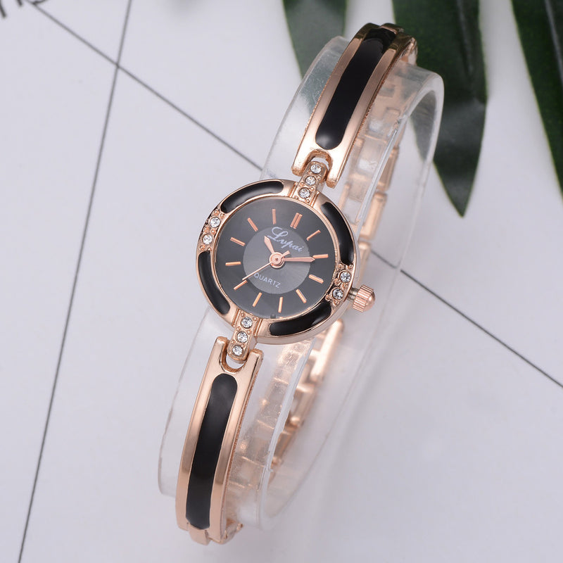 LVPAI P282 Crystal Diamond Women Bracelet Watch Full Steel Casual Style Quartz Watches