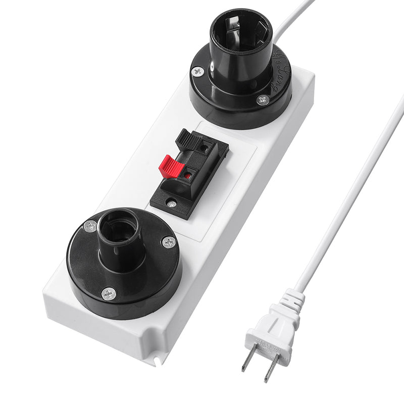 1.35M 2 Pin LED Test Clip+E27+E14 Bulb Adapter with Switch US Plug AC220V