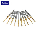 Drillpro DB-M11 10pcs 2.0mm 1/8 Inch Shank Carbide End Mill Engraving Bits for CNC PCB Rotary Burrs