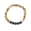 Ethnic Volcanic Rock Beads Bracelet Vintage Lava Rock Beads Adjustable Bracelet Jewelry Gift For Men