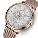 NAVIFORCE 3003 Working Little Dials Waterproof Quartz Watch Mesh Steel Ultra Thin Men Watch