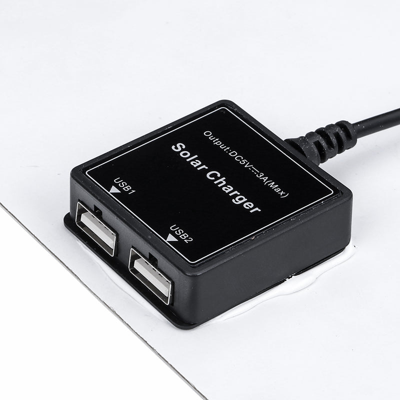 DC 12V/18V Solar Panel Double 5V USB Port Charging Battery Charger For Camping Traveling