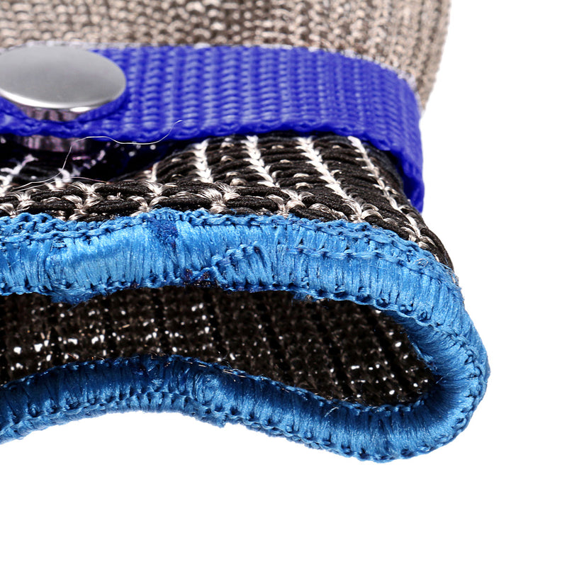 Safety Cut Proof Stab Resistant Stainless Steel Metal Mesh Butcher Glove Blue