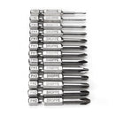 Broppe 13pcs 50mm Magnetic Long Hex Shank Cross Head Screwdriver Bits