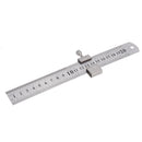 Drillpro 26mm Width 20/30cm Length Straight Ruler With Locking Stop Metric/Inch Woodworking Line Locator