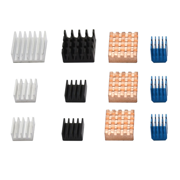 12pcs Copper/Aluminum Heatsink Cooling Cooler Adhesive Kit For Raspberry Pi 3B