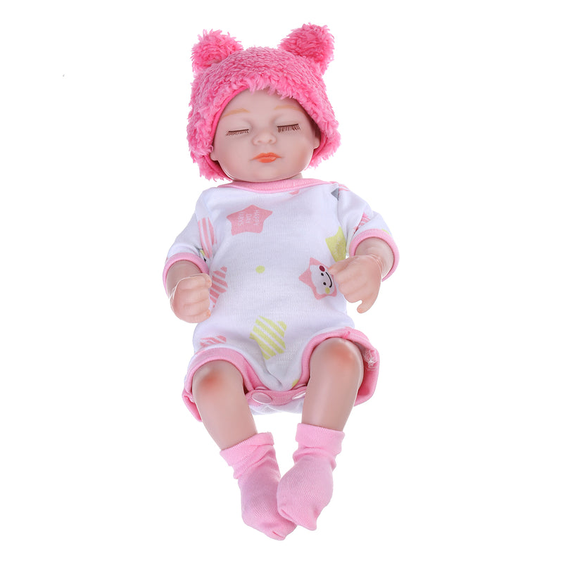 11" Handmade Silicone Reborn Sleeping Baby Doll Toys Lifelike Newborn Girl Gift