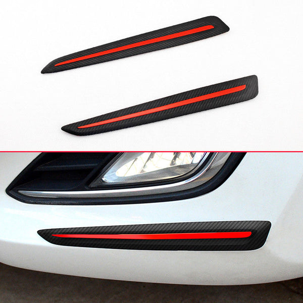 Carbon Fiber Look Car Front Rear Bumper Protector Strip Anti-Scratch Guard Strip Decoration