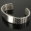18/20/22mm Silver Stainless Steel 7 Bead Fold Buckle Watch Band