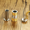 Buddhist Six-Word Mantra Stainless Steel Ash Holder Perfume Box Memorial Cremation Urn Necklaces