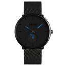 SKMEI 9185 Ultra Thin Simple Casual Style Men Wrist Watch Mesh Stainless Steel Strap Quartz Watch