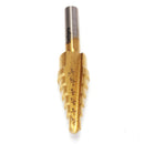 Drillpro 5pcs HSS Titanium Pagoda Drill Set Ladder Drill 1/4&3/8&1/2 Inch Round Shank Step Drill Bit