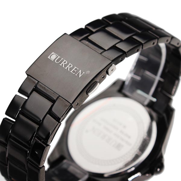 CURREN 8110 Silver Black Date Sport Stainless Steel Strap Men Wrist Watch