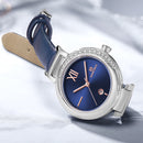 NAVIFORCE 5007 Crystal Casual Style Date Display Women Watch Leather Strap Quartz Watch