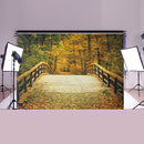 5x7FT Autumn Fall Bridge Photography Vinyl Background Studio Photo Backdrops