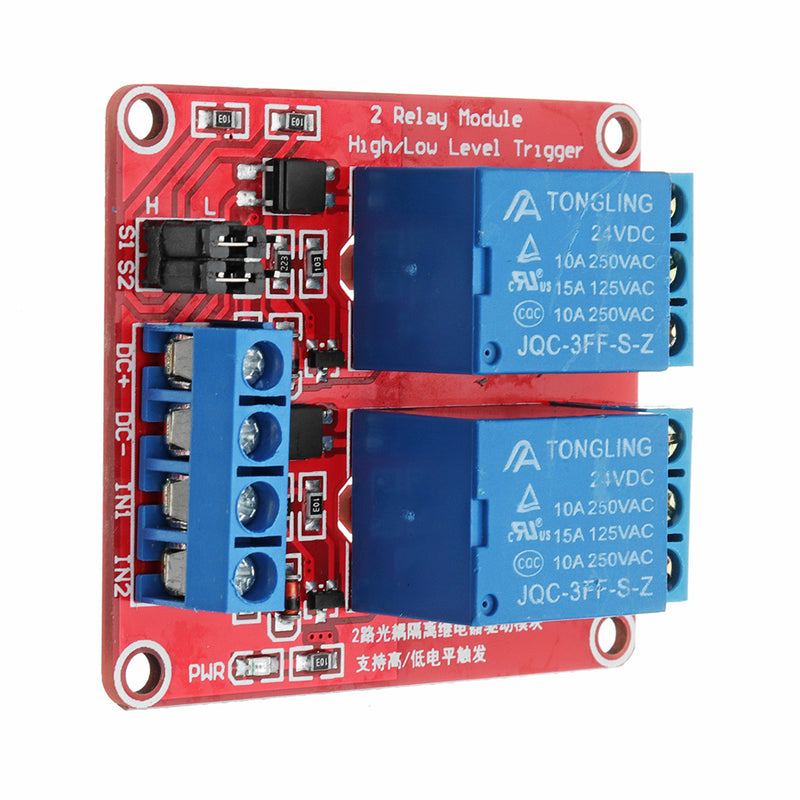 5Pcs 24V 2 Channel Level Trigger Optocoupler Relay Module Power Supply Module