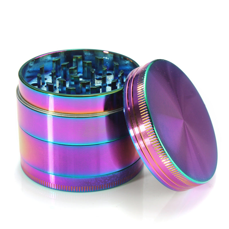 2 Inch 4 Piece Rainbow Spice Grinder Smoke Crusher Metal Herb Grinder Zinc Alloy