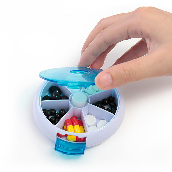 Honana HN-P1 Travel 7 Compartment Pill Box Medicine Rotation Holder Organizer Container Case