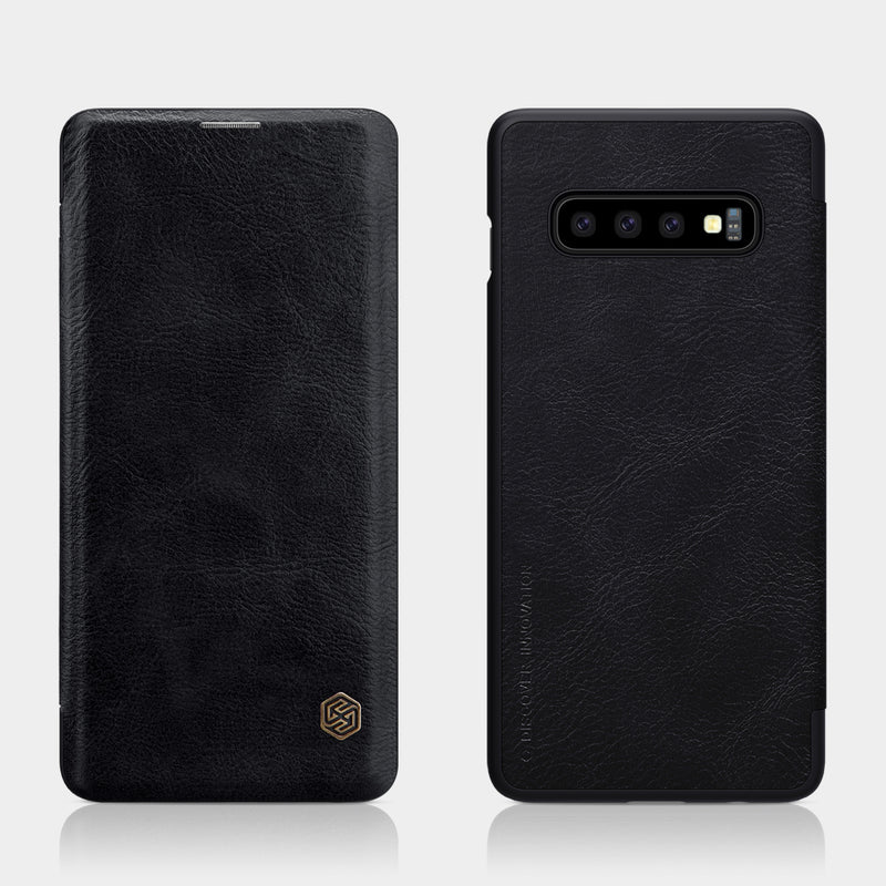 NILLKIN Ultra-Thin Smart Sleep Card Slots Shockproof Flip PU Leather Protective Case For Samsung Galaxy S10 Plus