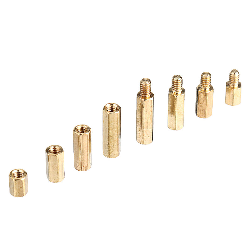 Suleve M2BH2 300Pcs M2 Male-Female Brass Hex Column Standoff Support Spacer Pillar Stainless Steel Screws Nuts for PCB Board