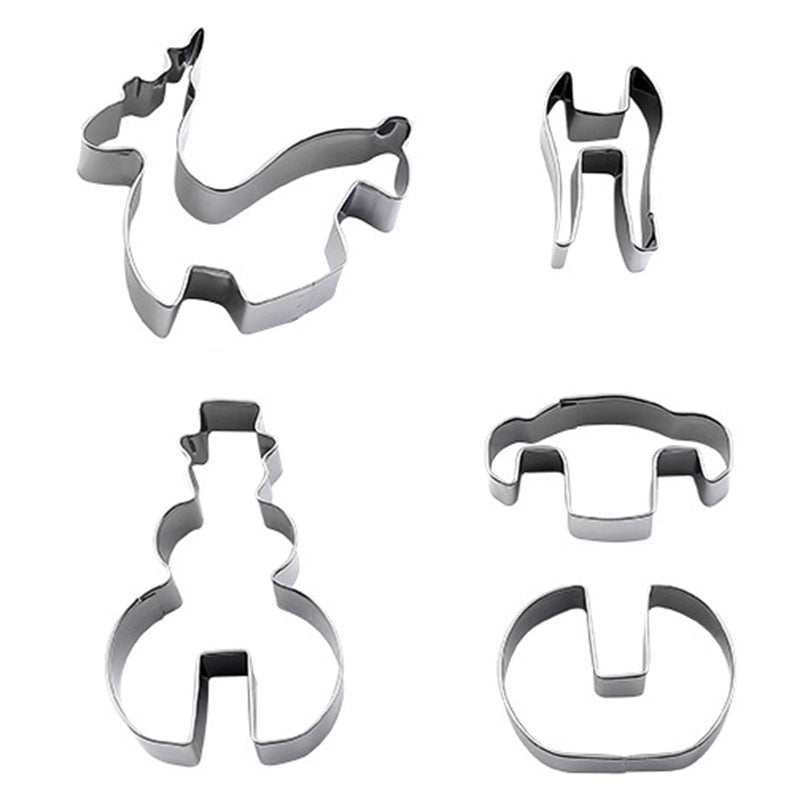 8Pcs Stainless Steel 3D Christmas Cookie Cutters Xmas Cake Mould Cutter Baking Set