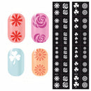 Nail Art Stencils Designs Vinyl Diecut Stickers Decal Decoration Tool