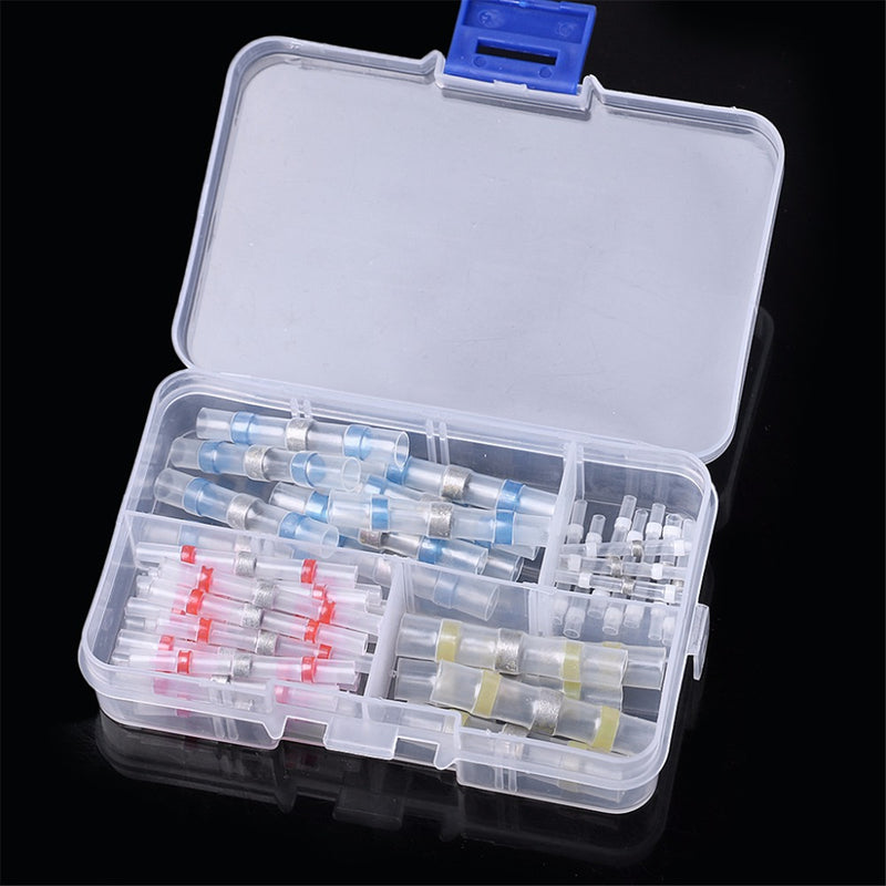 Excellway 50/100pcs Solder Seal Heat Shrink Tube Butt Wire Connector Terminal Waterproof 4 Size