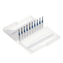 Drillpro 10pcs 1.1-1.5mm Blue NACO Coated PCB Bits Carbide Engraving Milling Cutter For CNC Tool Rotary Burrs