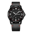 DOM M-1219 Fashion Men Watch Waterproof Luminous Date Display Leather Straps Quartz Watch