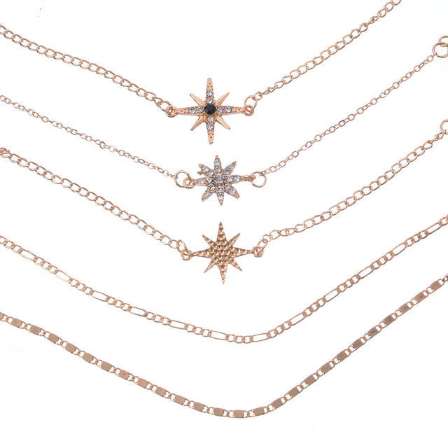 European And American Fashion New Full Diamond Cool Bracelet Set Ornament