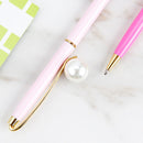 Japan and South Korea new creative big Pearl signing pen custom logo promotional advertising pen ins style fine metal ball pen Any color delivery