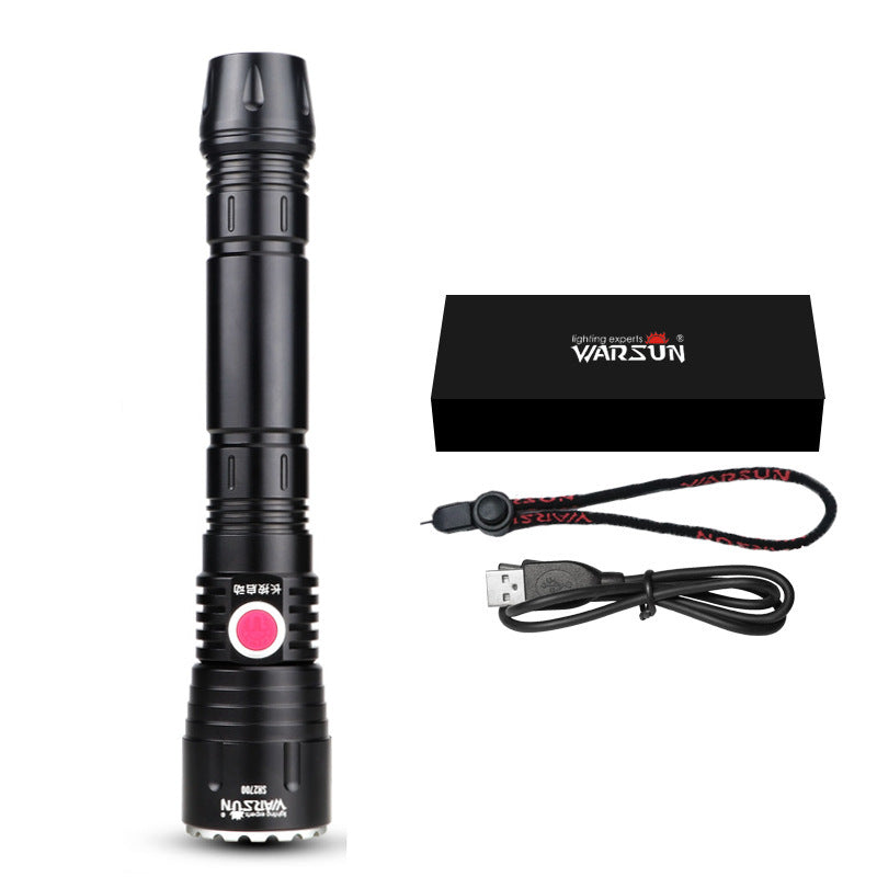 WARSUN SH2700 XHP50 Long Shot Xenon Flashlight Zoomable Flashlight 26650 Flashklight 5Modes USB Rechargeable Flashlight LED Flashlight Tactical Flashlight Led Torch