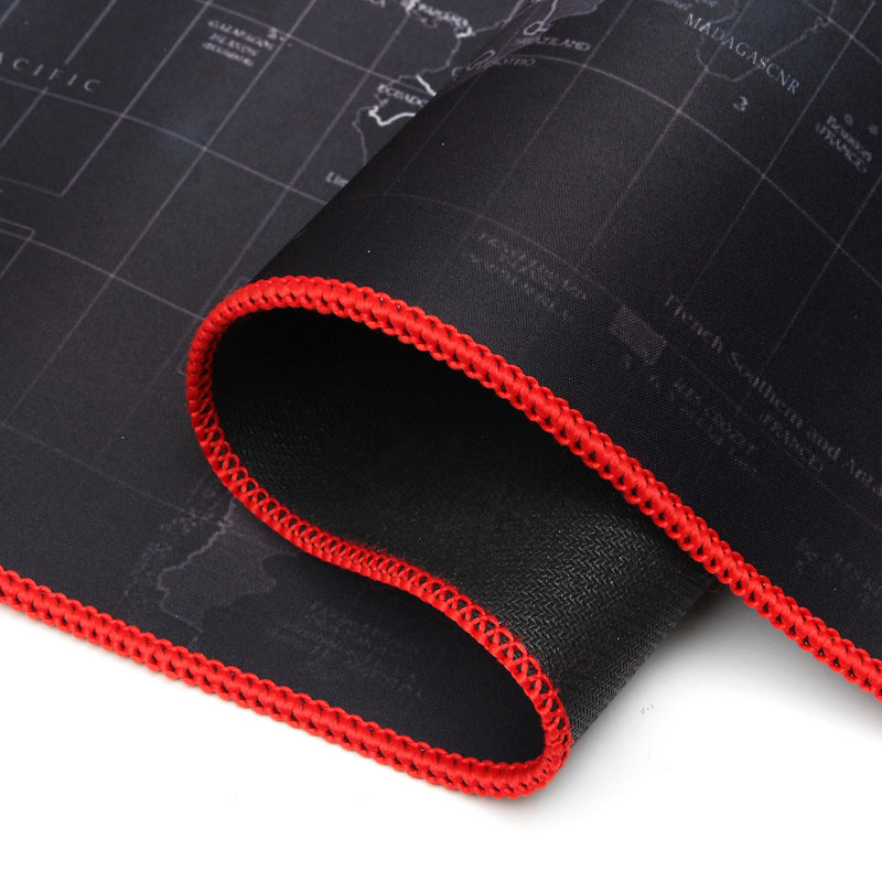 2mm Large Non-Slip World Map Game Mouse Pad Mat with Red Hem For PC Laptop Computer Keyboard