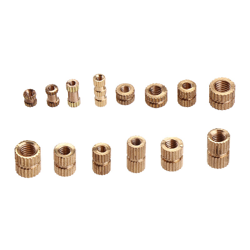 Suleve MXBN5 400Pcs M2/M3/M4/M5 Knurled Brass Round Female Thread Knurled Nuts Round Insert Embedment Nut Assortment Set