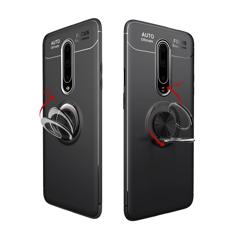 For OnePlus 7T Pro Bakeey 360 Rotating Magnetic Ring Holder Soft TPU Shockproof Protective Case