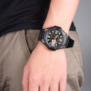 SYNOKE 67606 5ATM Waterproof Men Fashion Luminous Display Stopwatch Watch Dual Display Digital Watch