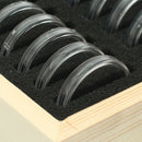Wood Coins Display Storage Box for Slab Certified Coin With 50Pcs Capsules