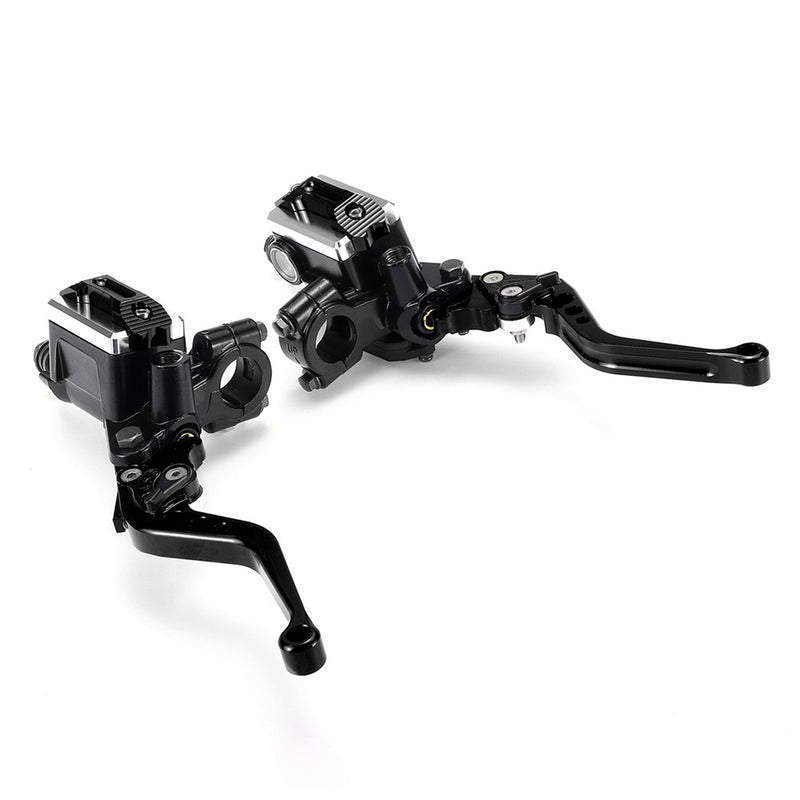 7/8" Motorcycle Master Cylinder Hydraulic Brake Pump Clutch Handlebar Lever Reservoir Set