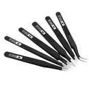 Anti-static ESD Stainless Steel Tweezer Maintenance Tools Industrial Precision Curved Straight Tweezers Repair Tools