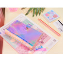 Spiral Notebook Planner Organizer Dividers Agenda Weekly Personal Travel Diary Journal Laser Transparent Rainbow Note Books